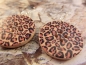Preview: Leo Print Knopf Ohrringe Holz Button wood Tiger